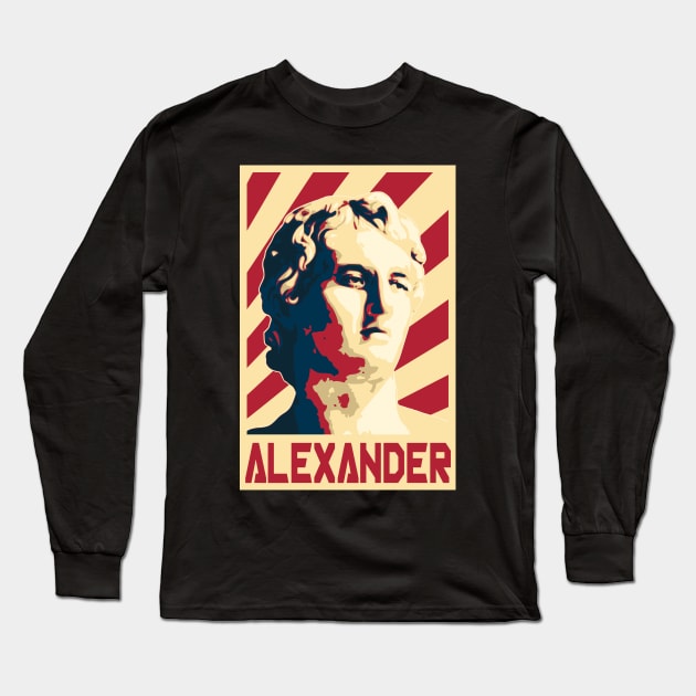 Alexander The Great Retro Propaganda Long Sleeve T-Shirt by Nerd_art